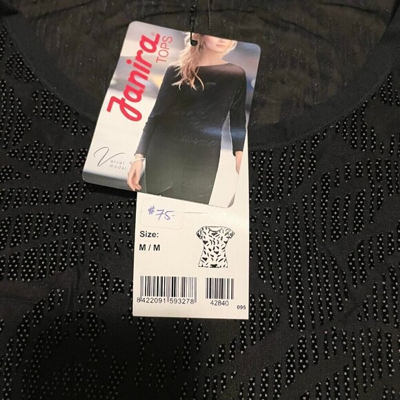 Janira Tops Womens Short Sleeve Velvet Top Size Medium - Picture 2 of 16